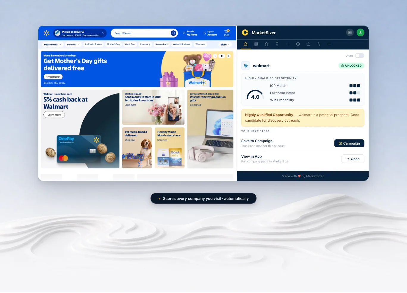 Copilot sidebar - company page